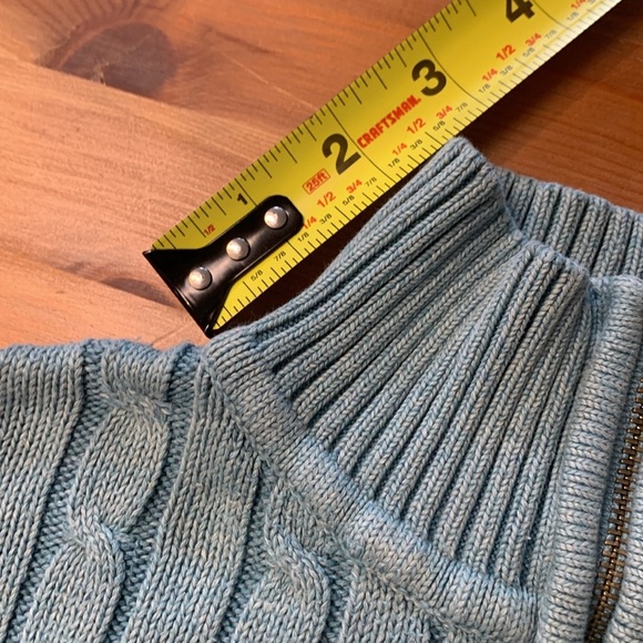 Eddie Bauer 100% Cotton Cable Knit Sweater w Ribbing on Cuffs & Bottom 1/4 Zip - Picture 4 of 14